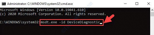 Command Prompt (admin) Run Command To Open Hardware And Device Troubleshooter Enter