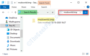 File Explorer This PC search msdownld.tmp Enter