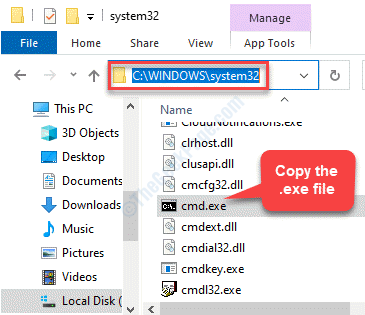 File Location System32 Folder Copy .exe File