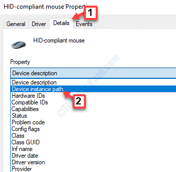 Hid Compliant Mouse Porperties Details Property Device Instant Path