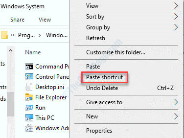 Original File Location Right Click Paste Shortcut