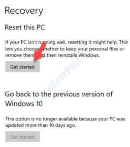 Recovery Reset This Pc Get Started