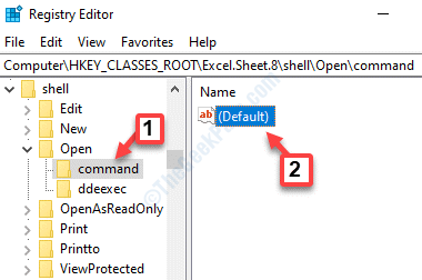 Registry Editor Command Right Side Default String Double Click