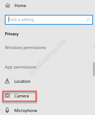Settings Privacy Camera