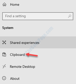 Settings System Clipboard
