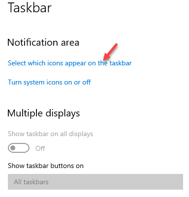 Taskbar Settings Notification Area Select Which Icons Appear On The Taskbar