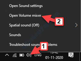 Taskbar Speaker Icon Right Click Open Volume Mixer