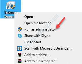 Taskmanager Shortcut Right Click Run As Administrator