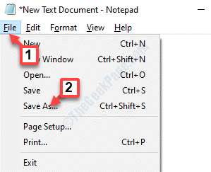 Text Document File Save As