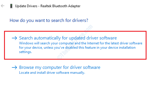 Bluetooth Update Driver Search