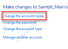 Change The Account Name