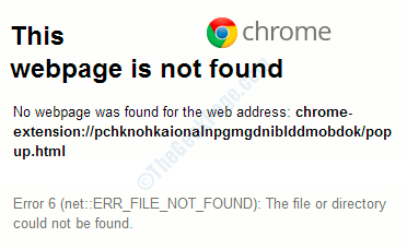 Chrome Error Message