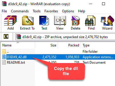 Open Zip Folder Copy Dll File
