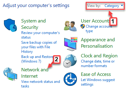 Control Panel View By Category Network And Internet