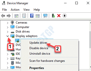 Device Manager Display Adapter Expand Update Driver