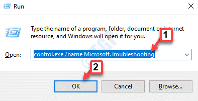 Run Command Control.exe Name Microsoft.troubleshooting Ok