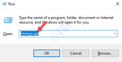 Führen Sie den Befehl Mmsys aus.cpl Eingeben