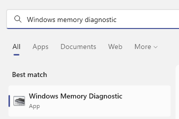 Windows Memory Diagnostic Min
