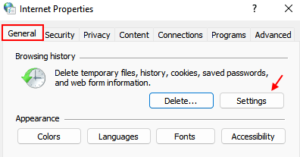 Internet files location has changed in Windows 10/10 Fix