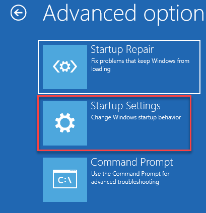 Startup Settings Re