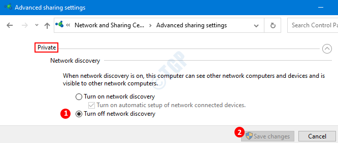 Disable network