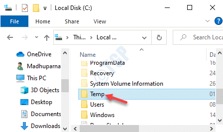 File Explorer C Drive Create New Folder Temp