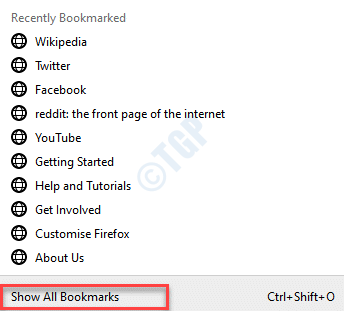 Firefox Bookmarks Show All Bookmarks