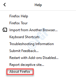 Firefox Open Menu Help About Firefox