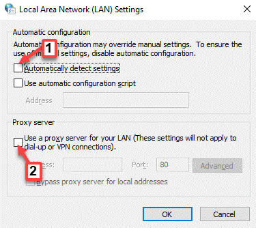Lan Settings Automatically Detect Settings Use A Proxy Server For Your Lan Uncheck