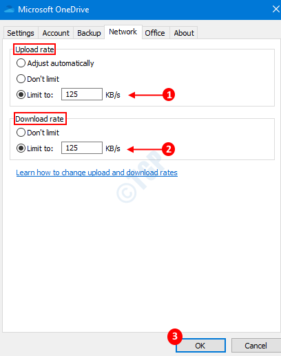 onedrive download bandwidth limit