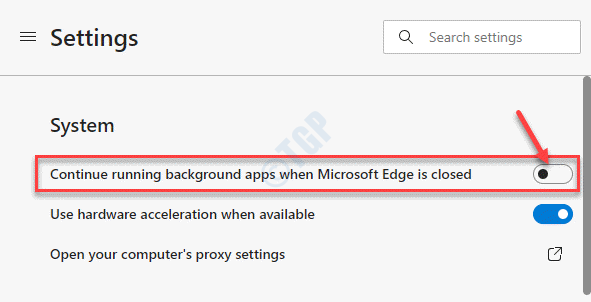 Settings System Continue Running Background Apps When Microsoft Edge Is Closed Turn Off