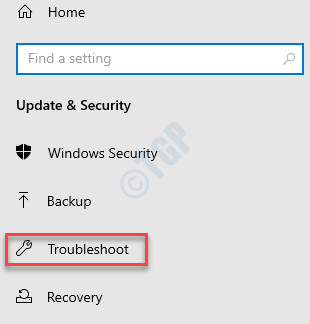 Settings Update & Security Troubleshoot