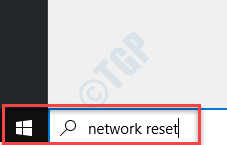 Start Windows Search Bar Network Reset