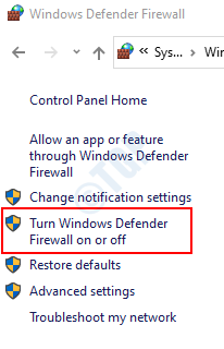 Turn On Or Off Firewall