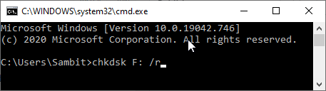 Chkdsk F Check Disk F