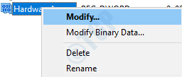 Choose Modify