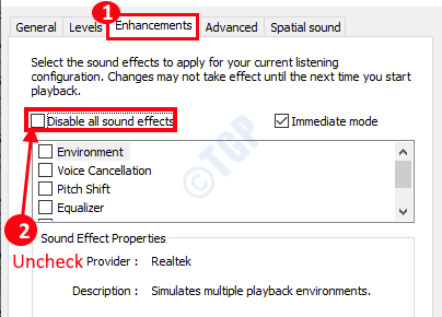 Disable Audio Enhancements Min Min