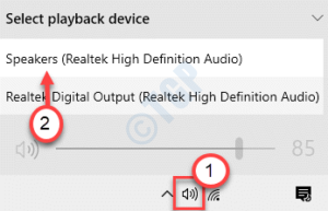 realtek audio set as default from task bar