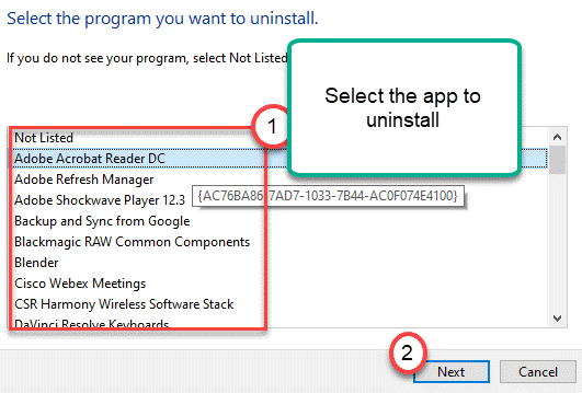 Select An App To Unistall Min