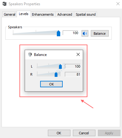 how to change left right balance windows 10