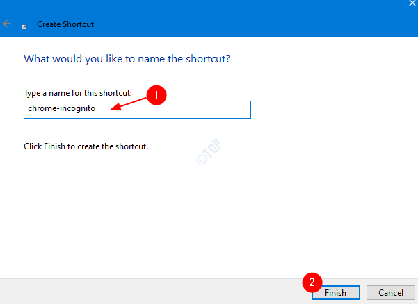 how to create a shortcut on desktop incognito