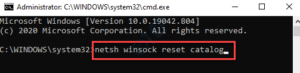 Command Prompt (admin) Run Command To Reset Windows Winset Protocol Enter