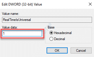 Edit Dword (32 Bit) Value Value Data 1 Ok