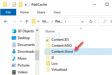 File Explorer Inetcache Content.word Delete