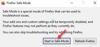 Firefox Safe Mode Start In Safe Mode