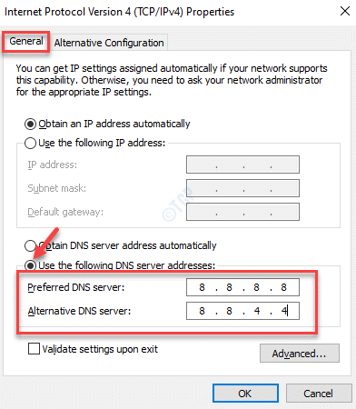 Internet Protocol Version 4 General Use The Following Dns Server Addresses Add Value