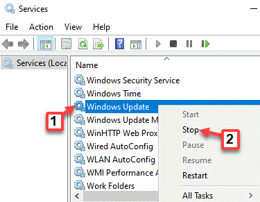 Services Windows Update Right Click Stop