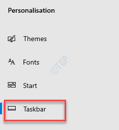 Settings Personalisation Taskbar