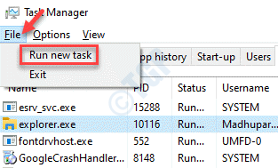 Task Manager File Tab Run New Task