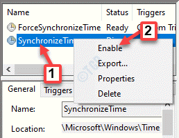 Time Synchronization Synchronizetime Right Click Enable